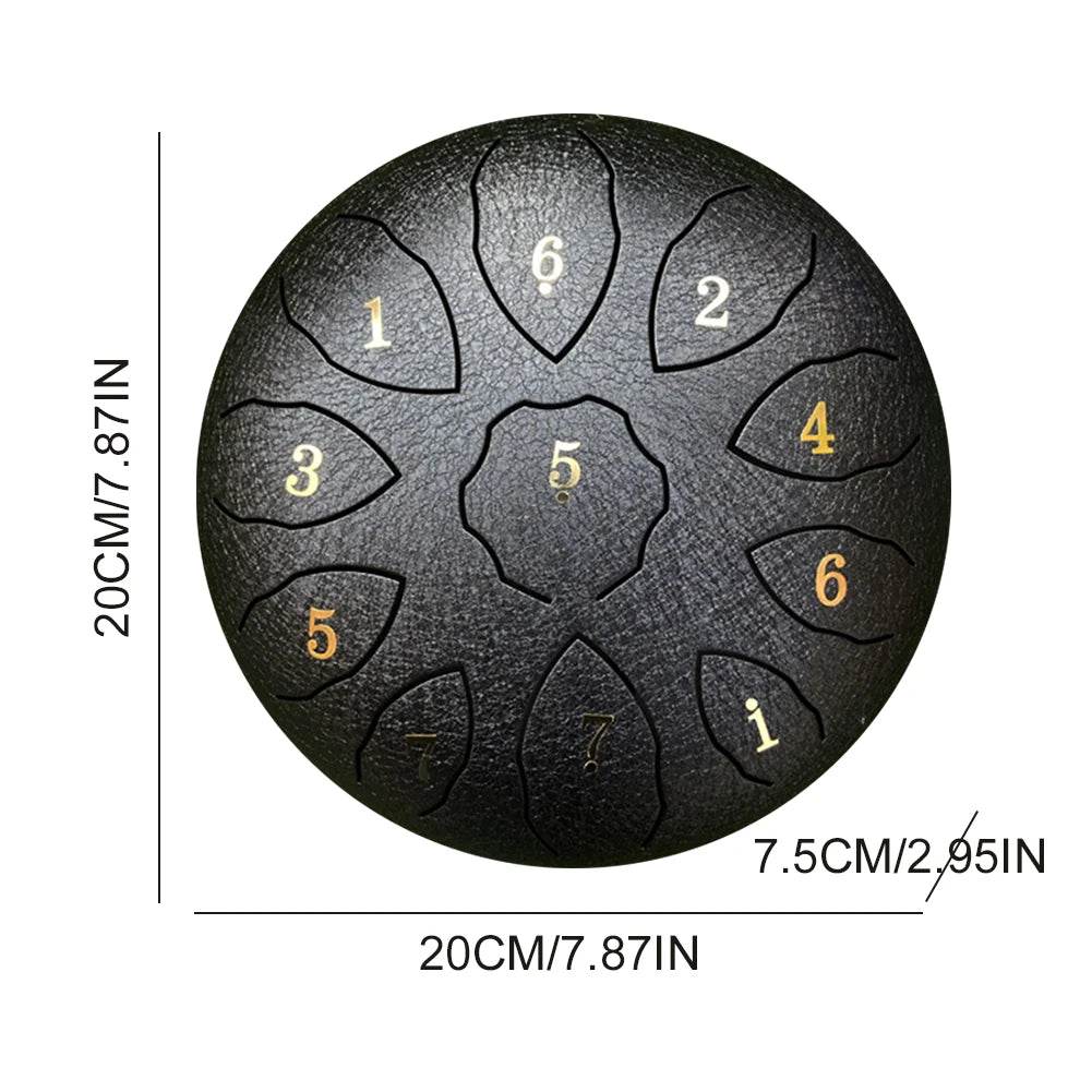 8 Inch 11 Notes Hand Pan Drum with Drum Mallets Carry Bag Finger Picks Stickers Rain Drum Instrument F Key for Meditation Yoga - Sleep Galleria