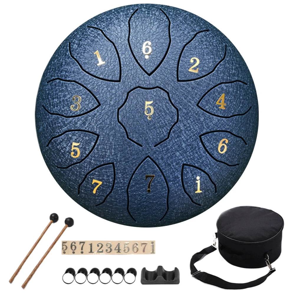 8 Inch 11 Notes Hand Pan Drum with Drum Mallets Carry Bag Finger Picks Stickers Rain Drum Instrument F Key for Meditation Yoga - Sleep Galleria
