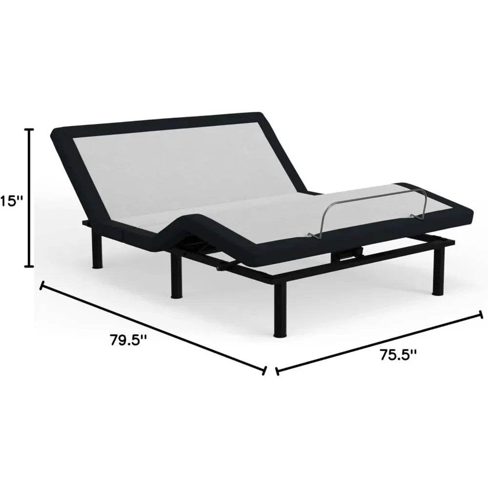 Adjustable Bed Base Frame with Head and Foot Incline, Wireless Remote Control, Easy Assembly, and 10 Year Warranty - Sleep Galleria