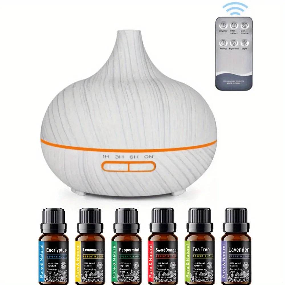 Air Humidifier Essential Oil Diffuser 500ML With Lights Remote Control Ultrasound Electric Aromatherapy Diffuser - Omega Lifestyles
