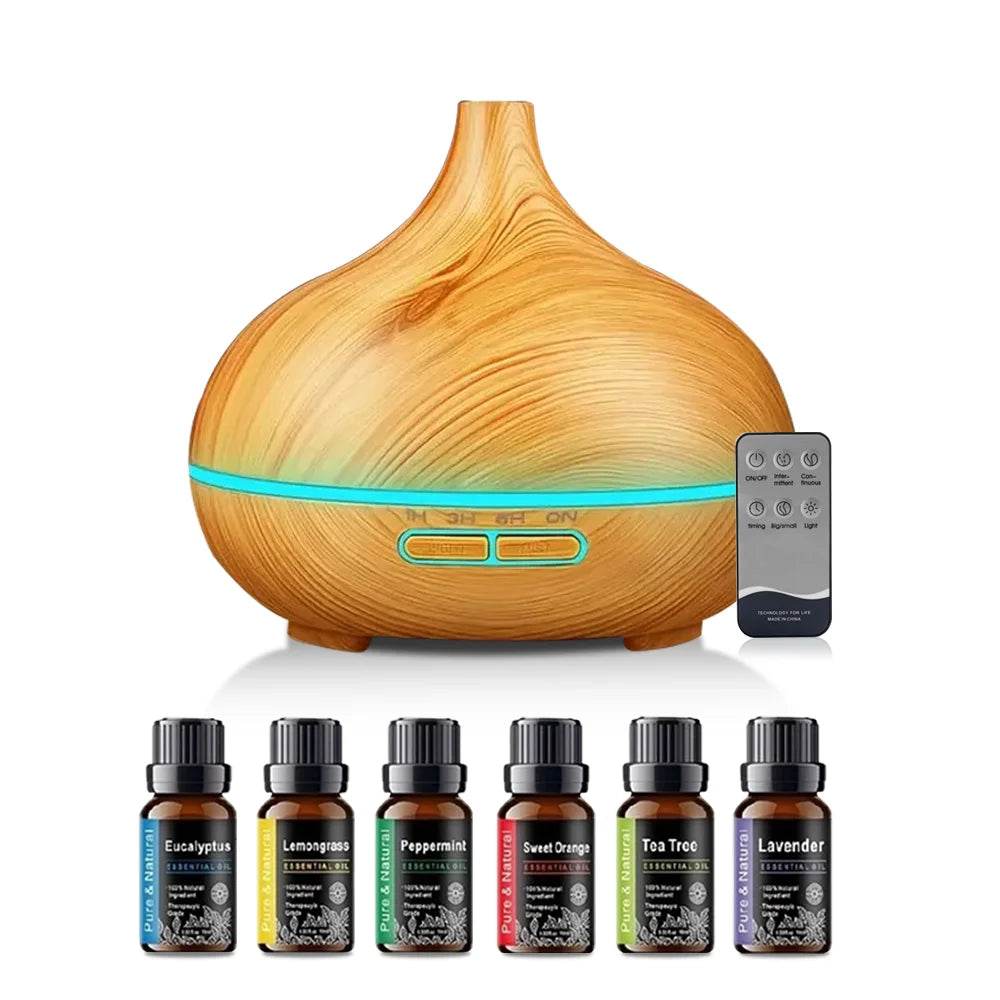 Air Humidifier Essential Oil Diffuser 500ML With Lights Remote Control Ultrasound Electric Aromatherapy Diffuser - Omega Lifestyles