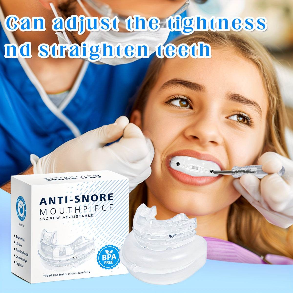 Anti Snoring Oral Protective Gear Bruxism Mouth Guard Adjustable Suitable for Bruxism and Sleep Apnea Snoring Cessation Device - Omega Lifestyles