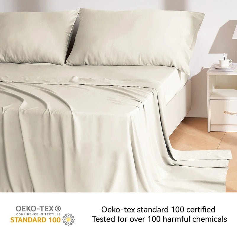 Bamboo Sheets 100% Bamboo Viscose Derived from Bamboo 3/4 - Piece Bed Sheet Set Silky Soft Cooling Deep Pocket Up to 16" - Sleep Galleria - Sleep Galleria