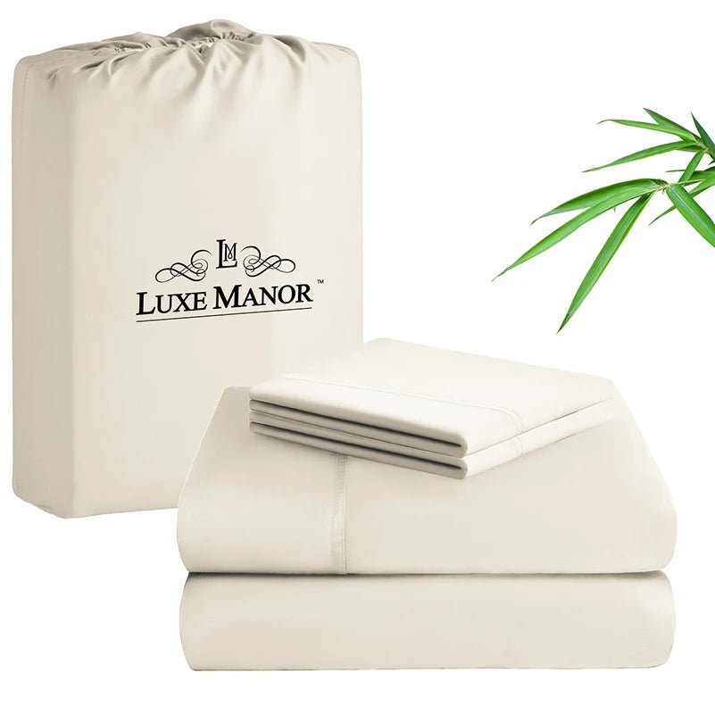 Bamboo Sheets 100% Bamboo Viscose Derived from Bamboo 3/4 - Piece Bed Sheet Set Silky Soft Cooling Deep Pocket Up to 16" - Sleep Galleria - Sleep Galleria