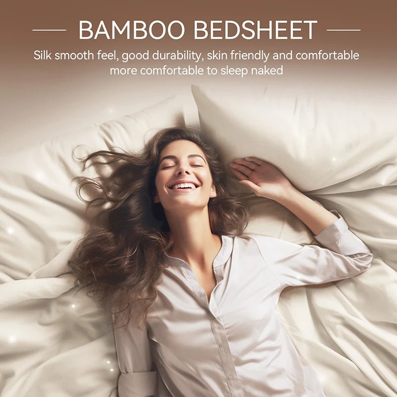 Bamboo Sheets 100% Bamboo Viscose Derived from Bamboo 3/4 - Piece Bed Sheet Set Silky Soft Cooling Deep Pocket Up to 16" - Sleep Galleria - Sleep Galleria