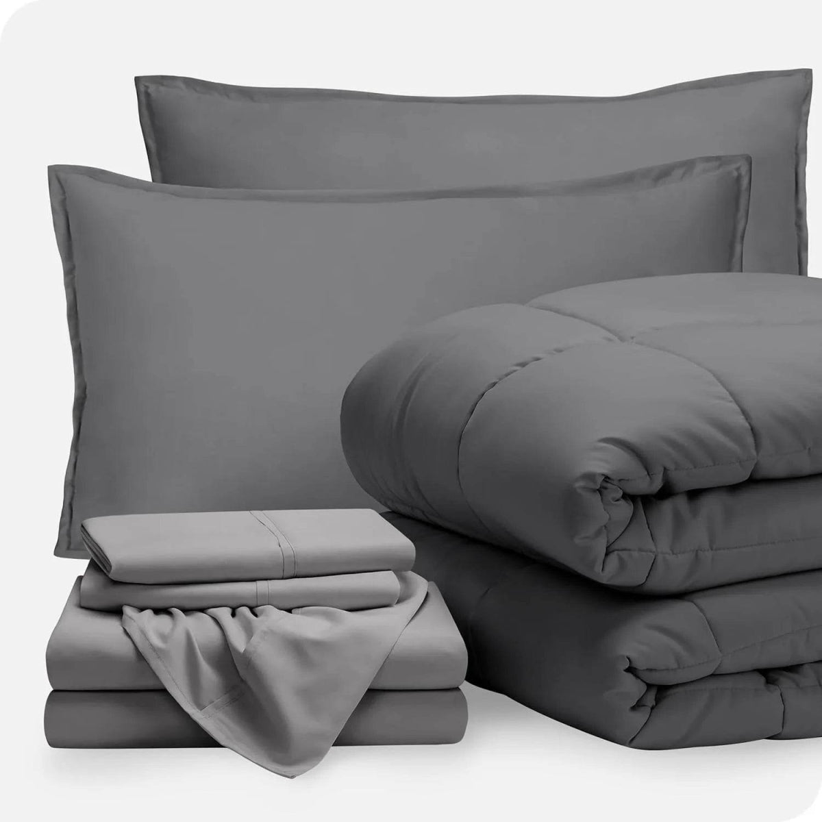 Bed-in-A-Bag 7 Piece Comforter & Sheet Set - Full - Goose Down Alternative - Ultra-Soft 1800 Premium - Bedding Set - Omega Lifestyles