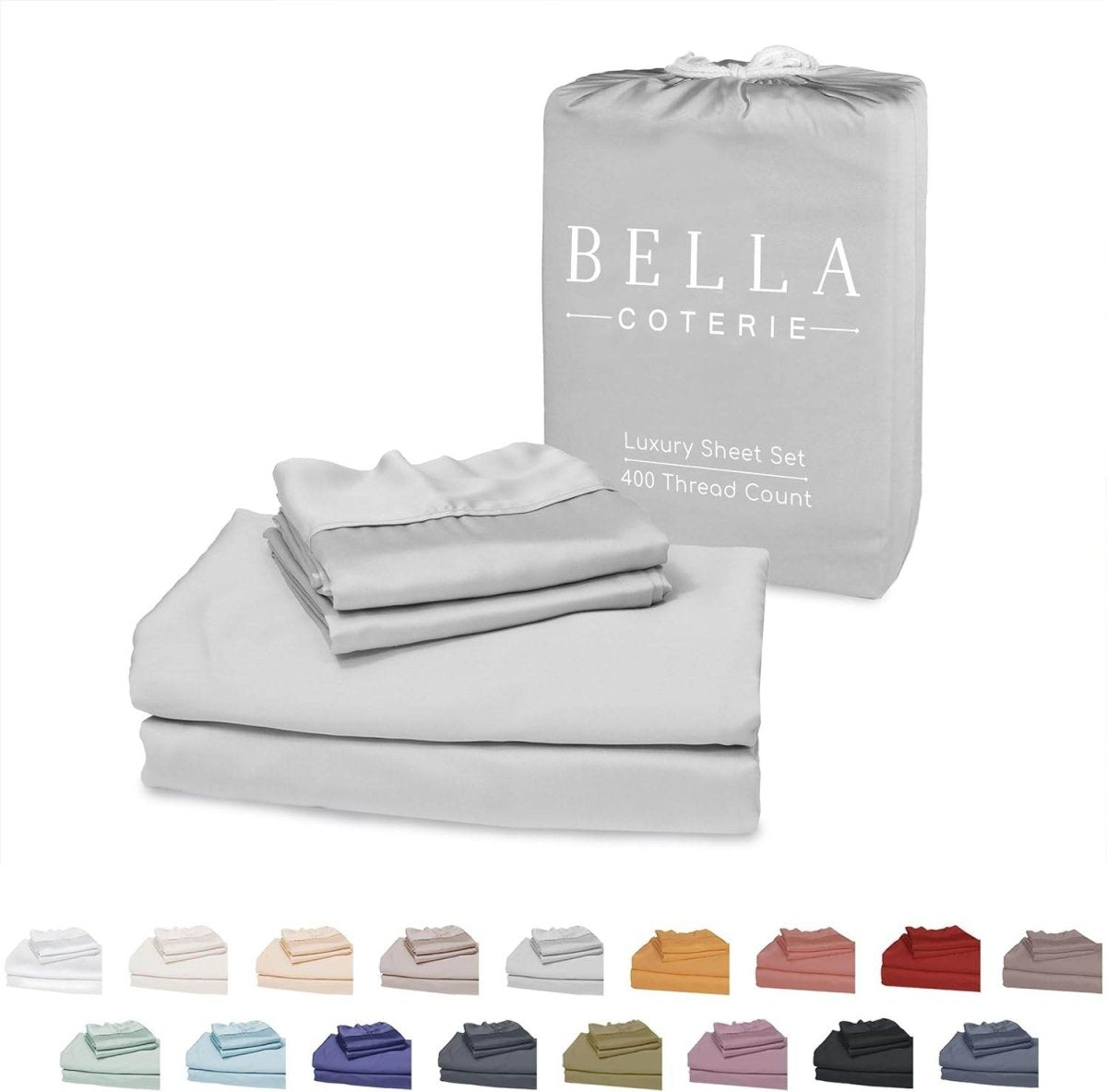 Bella Coterie Luxury Bamboo Viscose Split King Size Sheet Set | 100% Organically Grown | Ultra Soft | Cooling For Hot Sleepers - Sleep Galleria