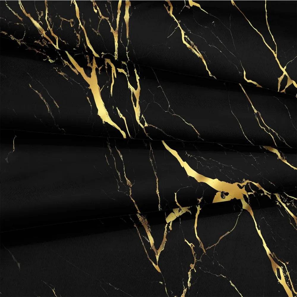 Black Marble Comforter Set Queen Size Gold Metallic Marble Comforter Set Black Gold Marble Pattern Modern Luxury Bedding Set 4 - Omega Lifestyles