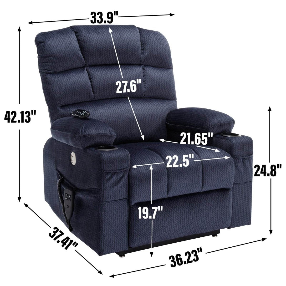 Blue Dual Motor Lift Recliner Chair - Omega Lifestyles