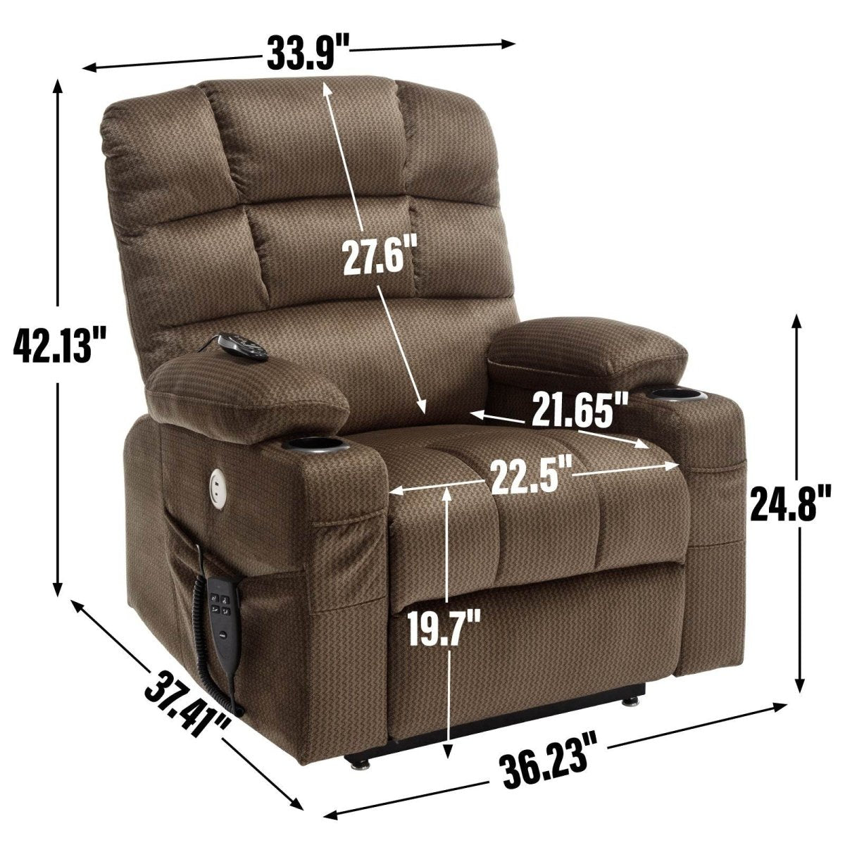 Brown Dual Motor Infinite Position Up to 350 LBS - Sleep Galleria