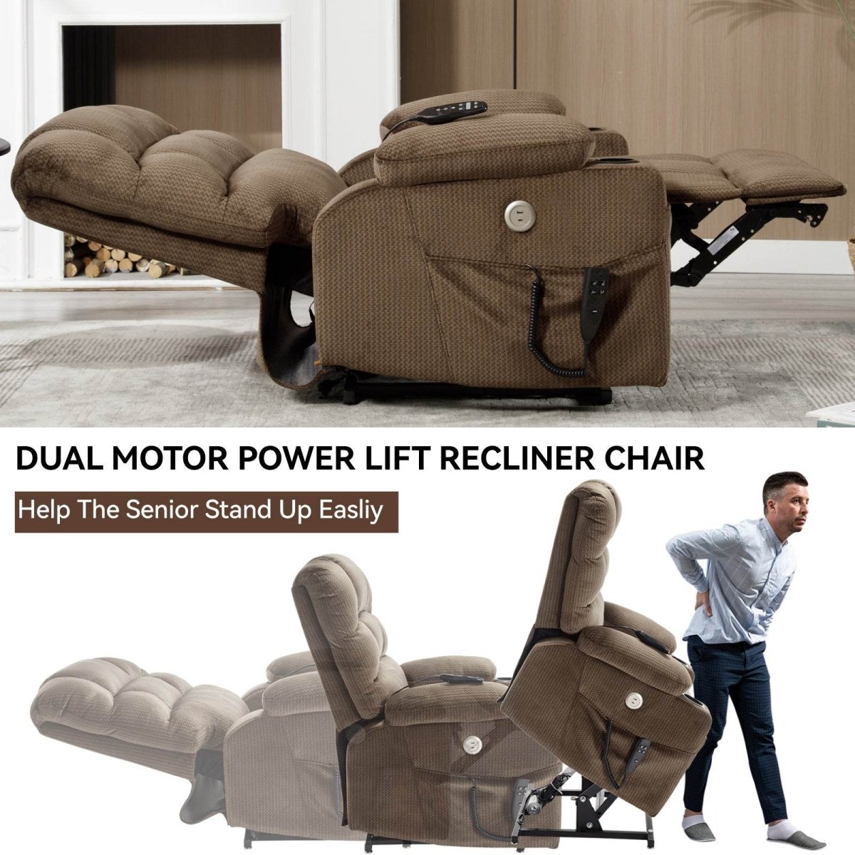Brown Dual Motor Infinite Position Up to 350 LBS - Sleep Galleria