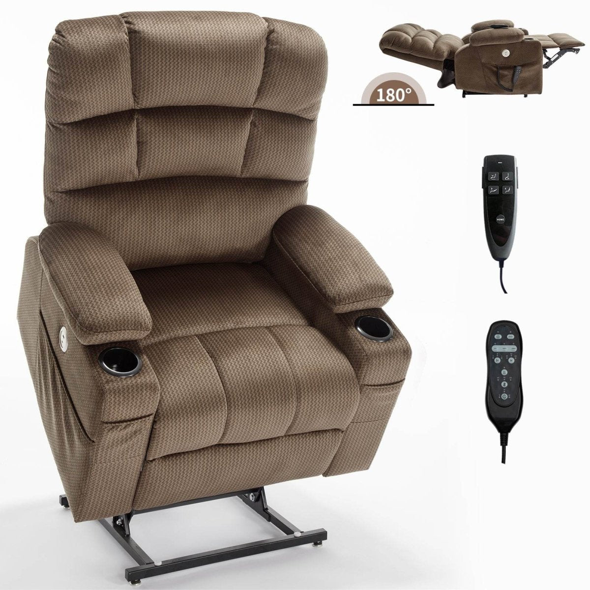 Brown Dual Motor Infinite Position Up to 350 LBS - Sleep Galleria