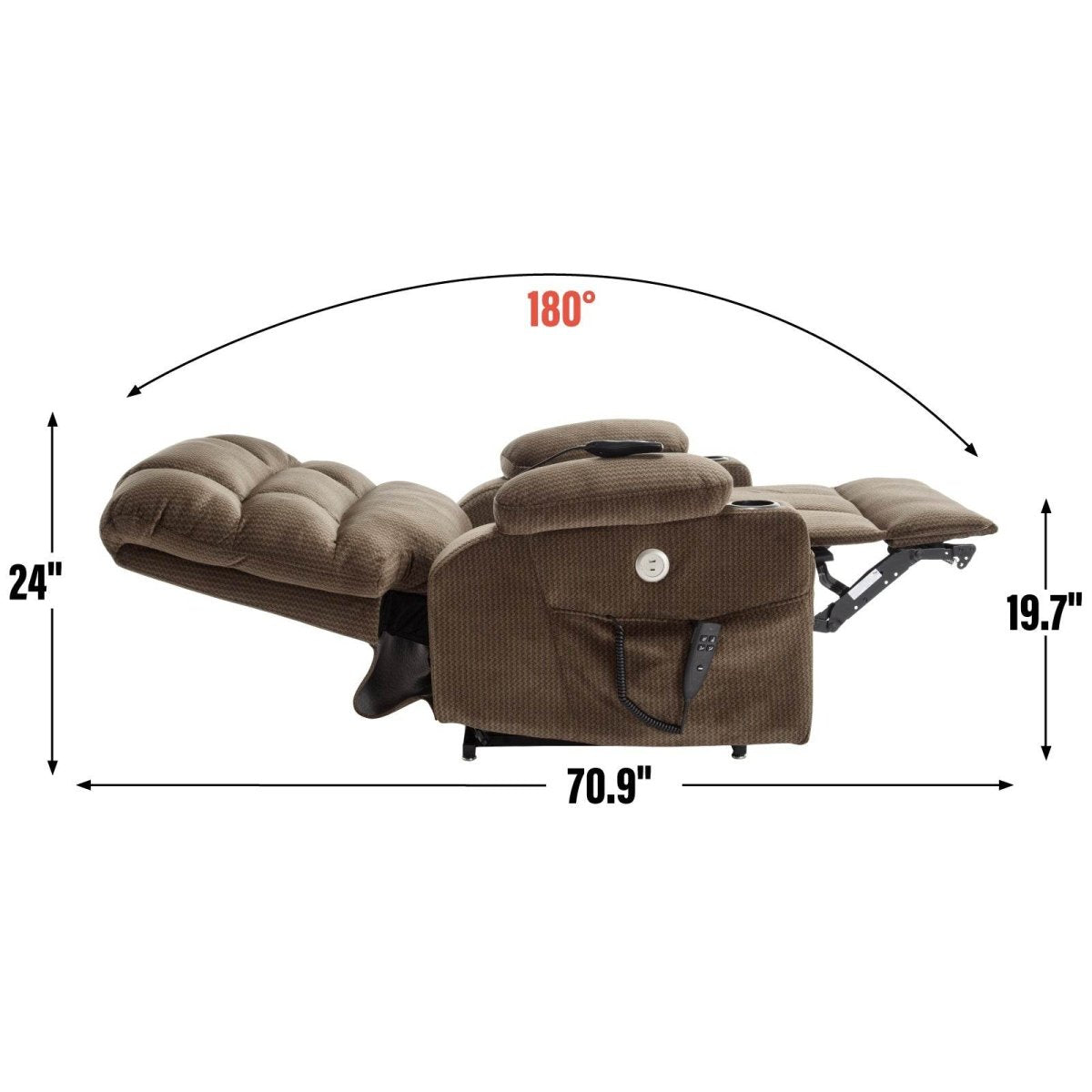 Brown Dual Motor Infinite Position Up to 350 LBS - Sleep Galleria