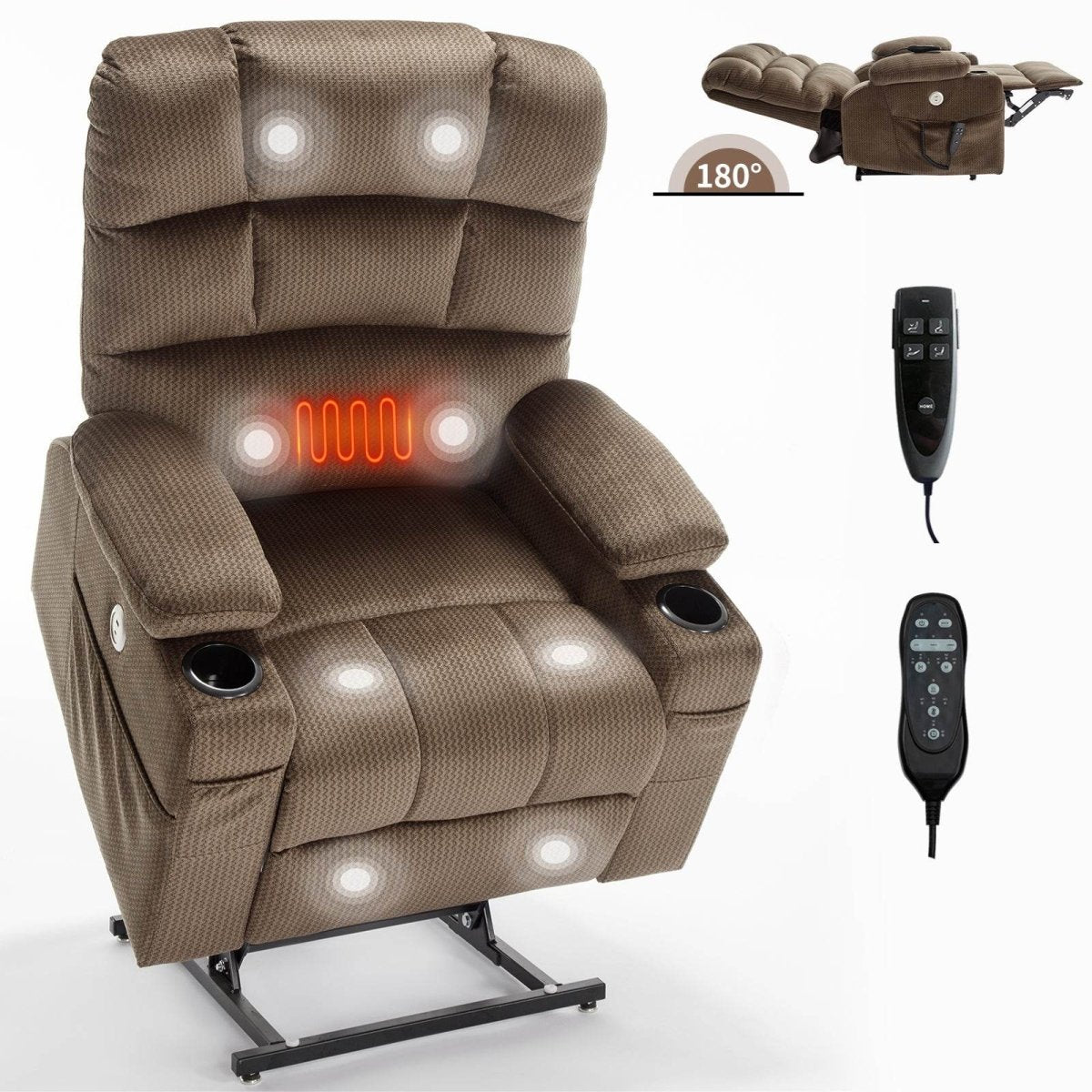 Brown Dual Motor Infinite Position Up to 350 LBS - Sleep Galleria