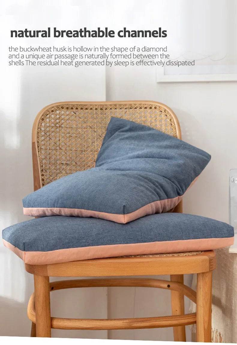 Buckwheat Pillows 100% Organic Coarse Cloth Package Organic Buckwheat Hulls Natural Cooling Technology and Relieve Cervical Pain - Sleep Galleria