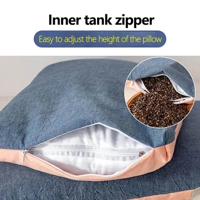 Buckwheat Pillows 100% Organic Coarse Cloth Package Organic Buckwheat Hulls Natural Cooling Technology and Relieve Cervical Pain - Sleep Galleria