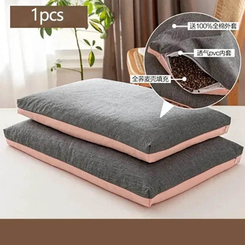 Buckwheat Pillows 100% Organic Coarse Cloth Package Organic Buckwheat Hulls Natural Cooling Technology and Relieve Cervical Pain - Sleep Galleria