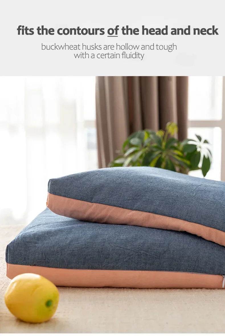Buckwheat Pillows 100% Organic Coarse Cloth Package Organic Buckwheat Hulls Natural Cooling Technology and Relieve Cervical Pain - Sleep Galleria