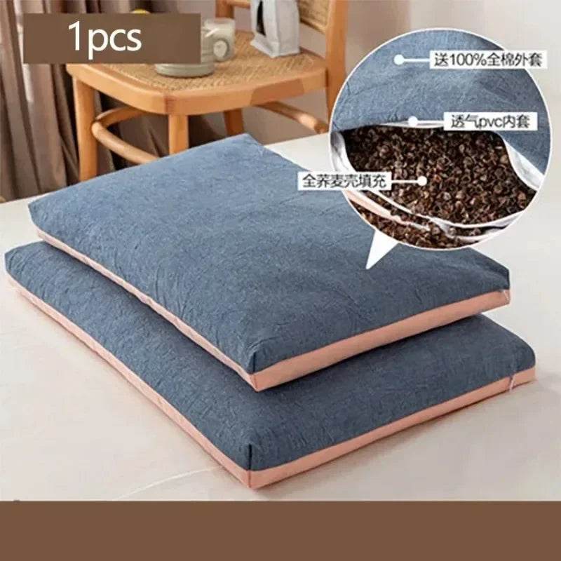 Buckwheat Pillows 100% Organic Coarse Cloth Package Organic Buckwheat Hulls Natural Cooling Technology and Relieve Cervical Pain - Sleep Galleria