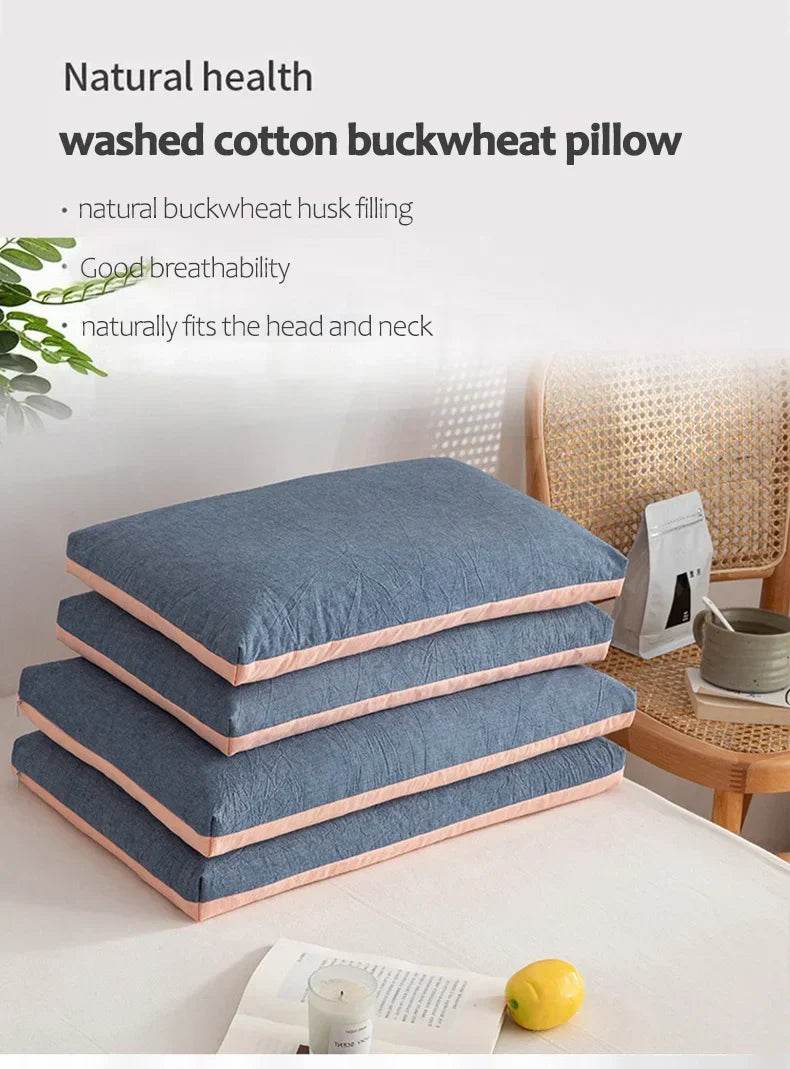Buckwheat Pillows 100% Organic Coarse Cloth Package Organic Buckwheat Hulls Natural Cooling Technology and Relieve Cervical Pain - Sleep Galleria