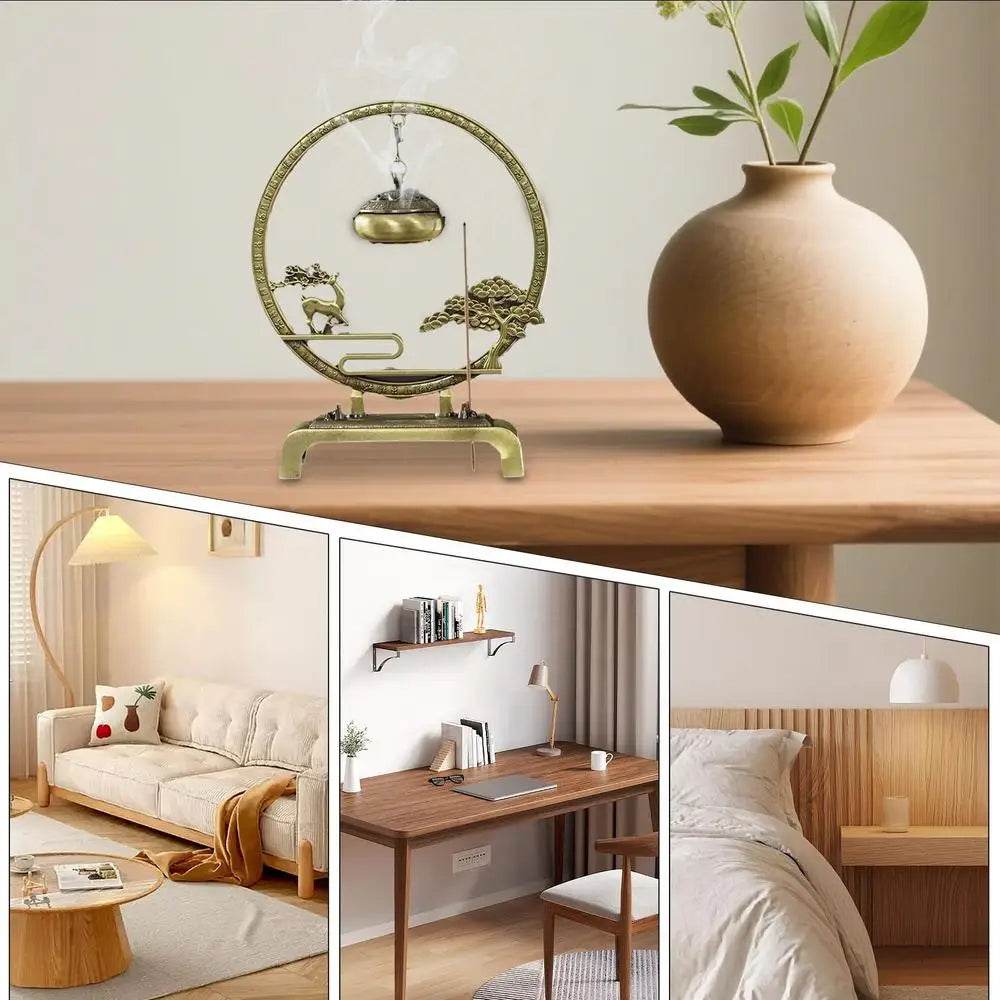 Cone Incense Burner Coil Incense Censer Metal Meditation Tool Zen Decor Desktop Ornament For Home Bedroom Teahouse Yoga Spa - Sleep Galleria