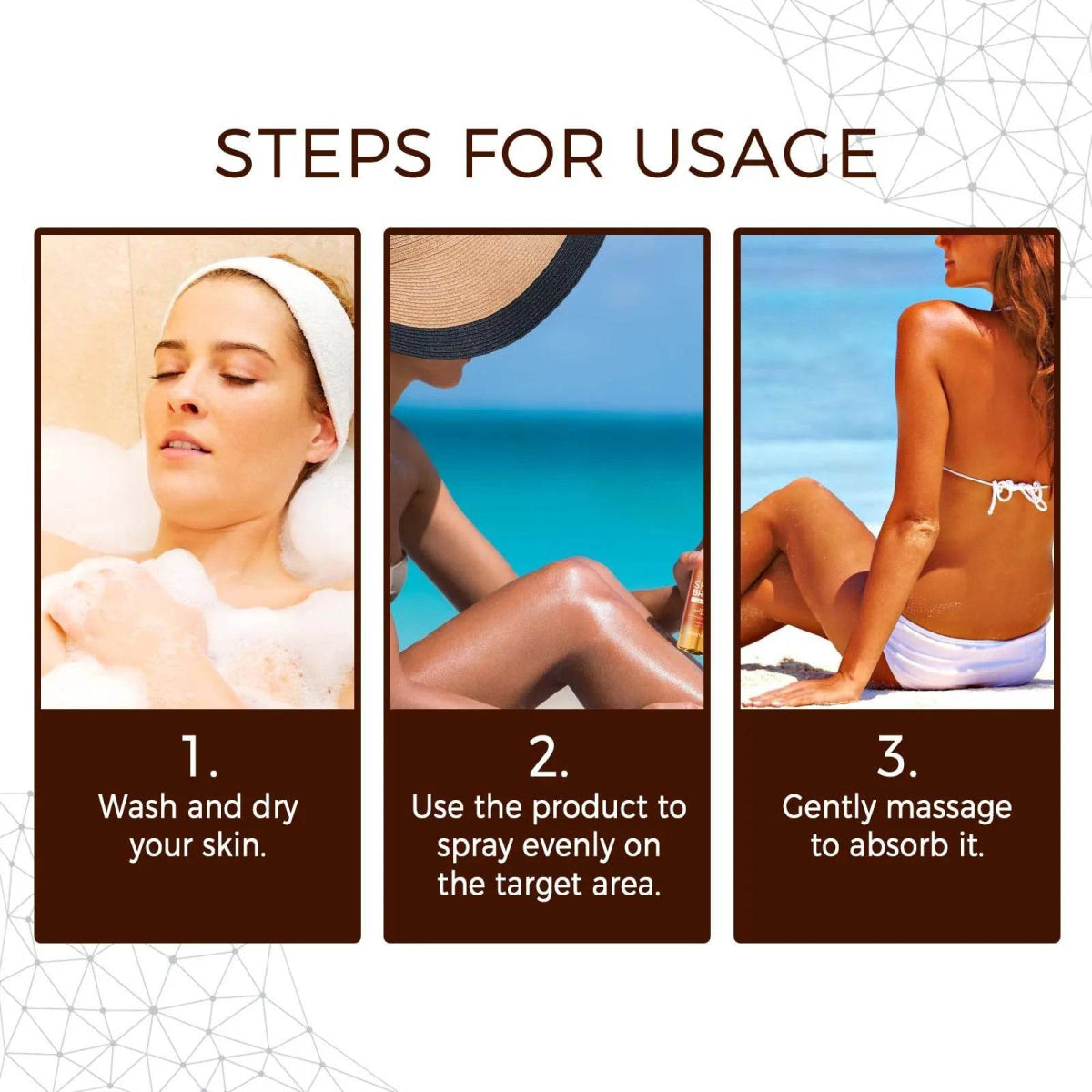 EELHOE Dark Skin Spray Quickly Self Tanning Auxiliary Agent Natural Extract Ingredients Gentle Body Essential Oil Beach Supplies - Sleep Galleria