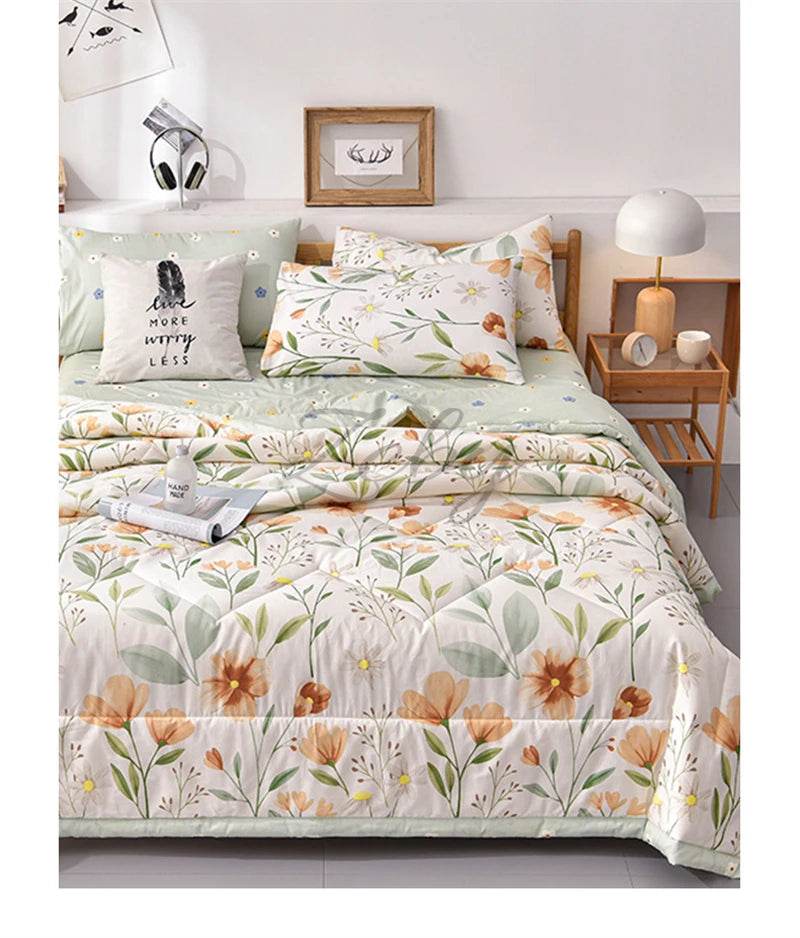Fashion Skin-friendly Summer Cool Blanket Comfortable Lightweight Air Condition Comforter Machine Washable Quilt for Adults Kid - Sleep Galleria