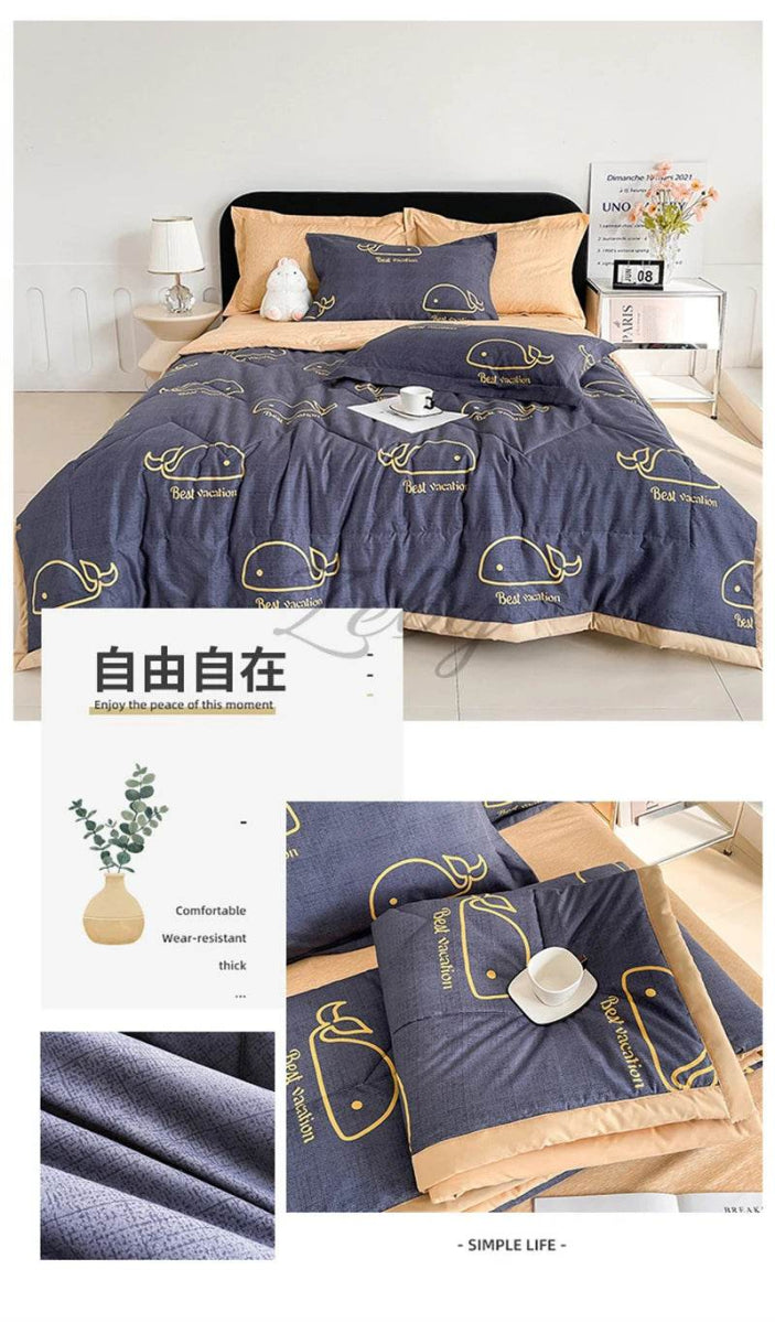 Fashion Skin-friendly Summer Cool Blanket Comfortable Lightweight Air Condition Comforter Machine Washable Quilt for Adults Kid - Sleep Galleria