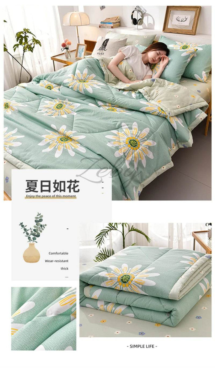 Fashion Skin-friendly Summer Cool Blanket Comfortable Lightweight Air Condition Comforter Machine Washable Quilt for Adults Kid - Sleep Galleria