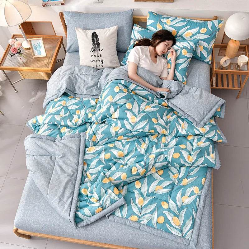 Fashion Skin-friendly Summer Cool Blanket Comfortable Lightweight Air Condition Comforter Machine Washable Quilt for Adults Kid - Sleep Galleria