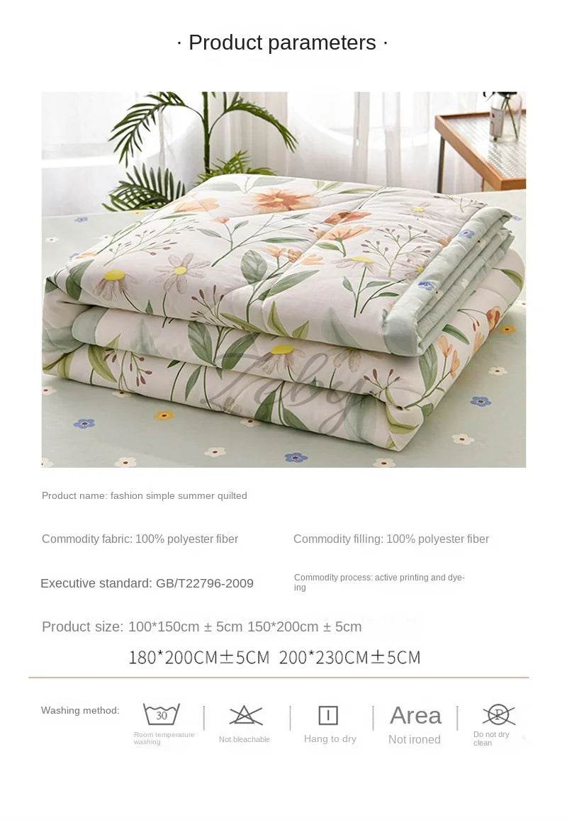 Fashion Skin-friendly Summer Cool Blanket Comfortable Lightweight Air Condition Comforter Machine Washable Quilt for Adults Kid - Sleep Galleria