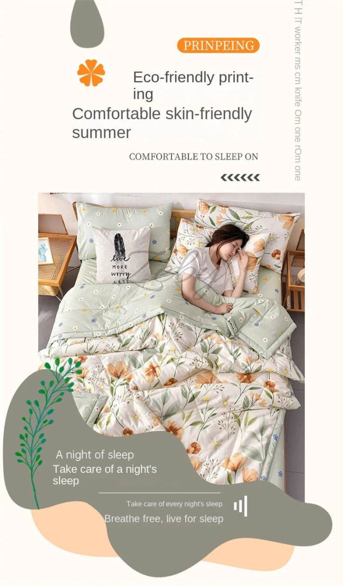Fashion Skin-friendly Summer Cool Blanket Comfortable Lightweight Air Condition Comforter Machine Washable Quilt for Adults Kid - Sleep Galleria