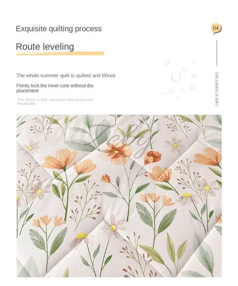 Fashion Skin-friendly Summer Cool Blanket Comfortable Lightweight Air Condition Comforter Machine Washable Quilt for Adults Kid - Sleep Galleria