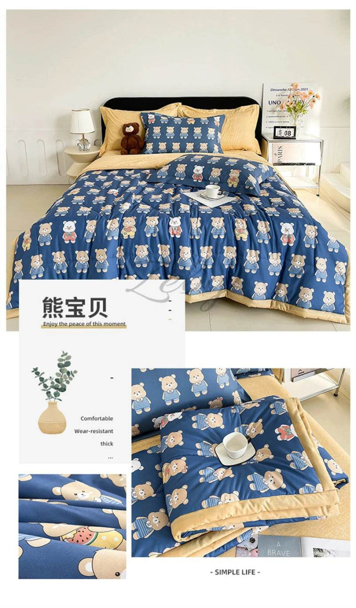Fashion Skin-friendly Summer Cool Blanket Comfortable Lightweight Air Condition Comforter Machine Washable Quilt for Adults Kid - Sleep Galleria