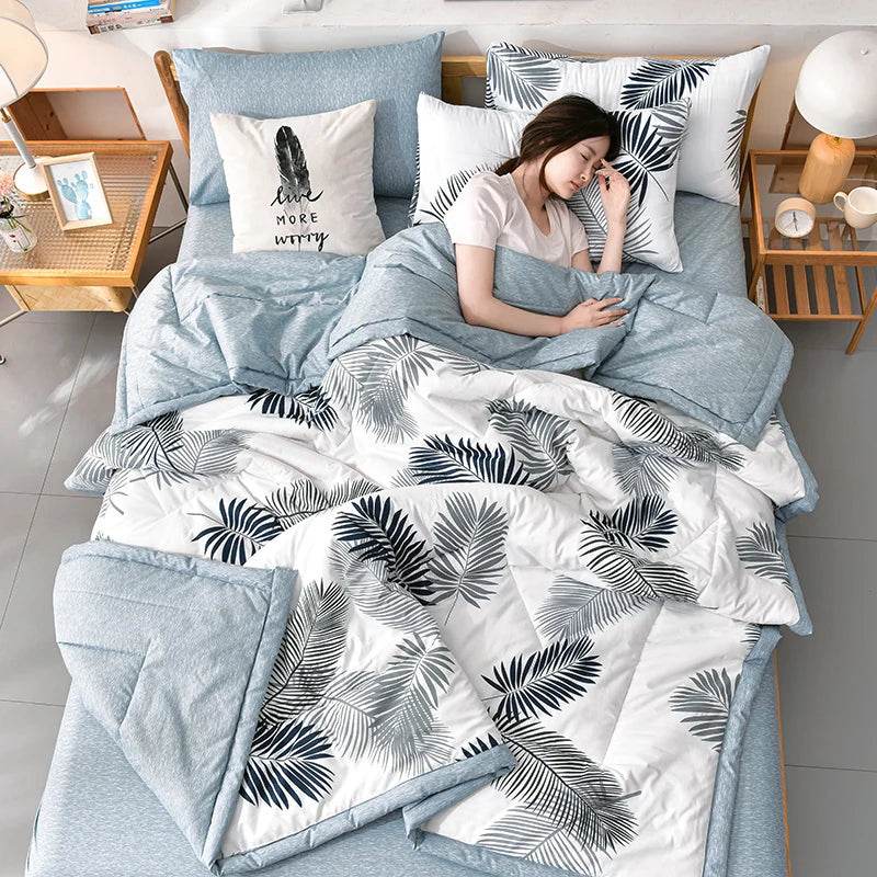 Fashion Skin-friendly Summer Cool Blanket Comfortable Lightweight Air Condition Comforter Machine Washable Quilt for Adults Kid - Sleep Galleria
