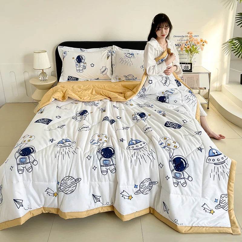 Fashion Skin-friendly Summer Cool Blanket Comfortable Lightweight Air Condition Comforter Machine Washable Quilt for Adults Kid - Sleep Galleria