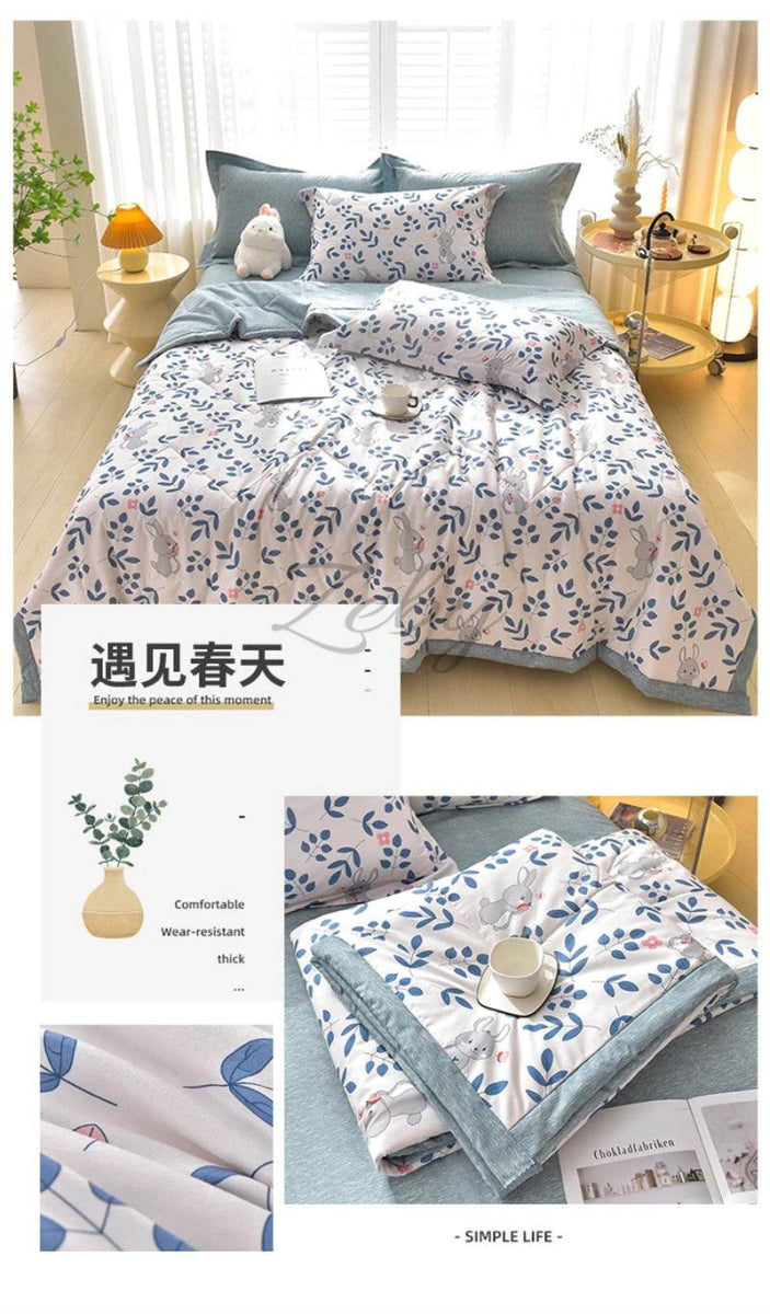 Fashion Skin-friendly Summer Cool Blanket Comfortable Lightweight Air Condition Comforter Machine Washable Quilt for Adults Kid - Sleep Galleria
