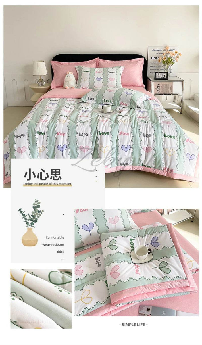 Fashion Skin-friendly Summer Cool Blanket Comfortable Lightweight Air Condition Comforter Machine Washable Quilt for Adults Kid - Sleep Galleria