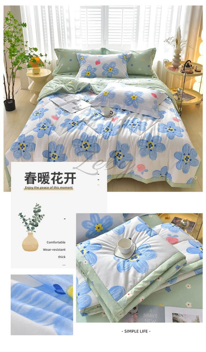 Fashion Skin-friendly Summer Cool Blanket Comfortable Lightweight Air Condition Comforter Machine Washable Quilt for Adults Kid - Sleep Galleria