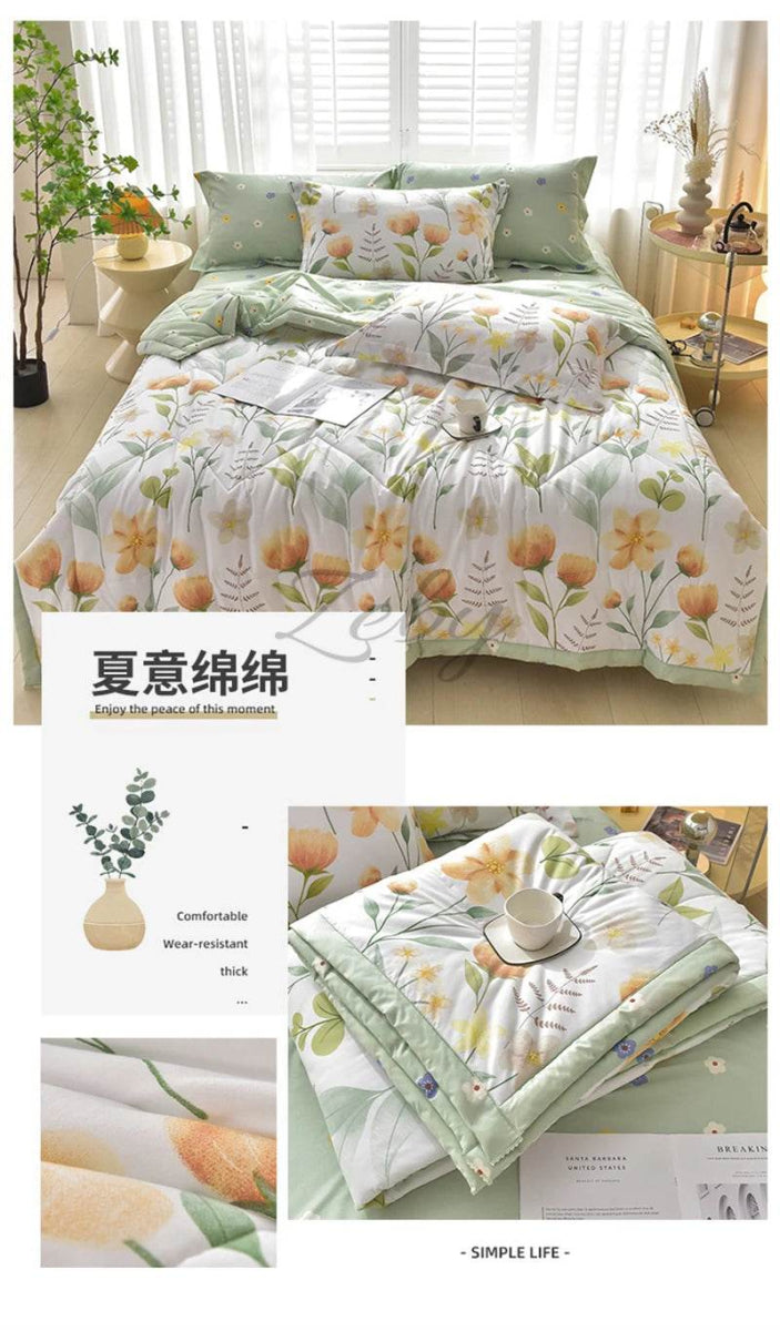 Fashion Skin-friendly Summer Cool Blanket Comfortable Lightweight Air Condition Comforter Machine Washable Quilt for Adults Kid - Sleep Galleria