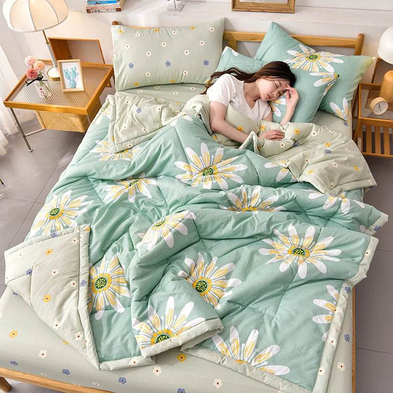 Fashion Skin-friendly Summer Cool Blanket Comfortable Lightweight Air Condition Comforter Machine Washable Quilt for Adults Kid - Sleep Galleria