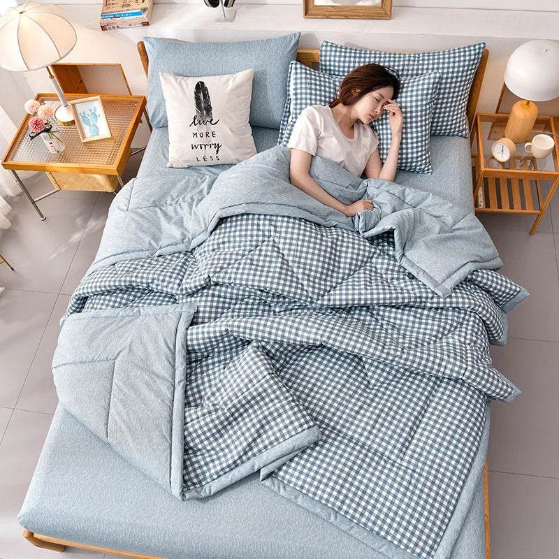 Fashion Skin-friendly Summer Cool Blanket Comfortable Lightweight Air Condition Comforter Machine Washable Quilt for Adults Kid - Sleep Galleria