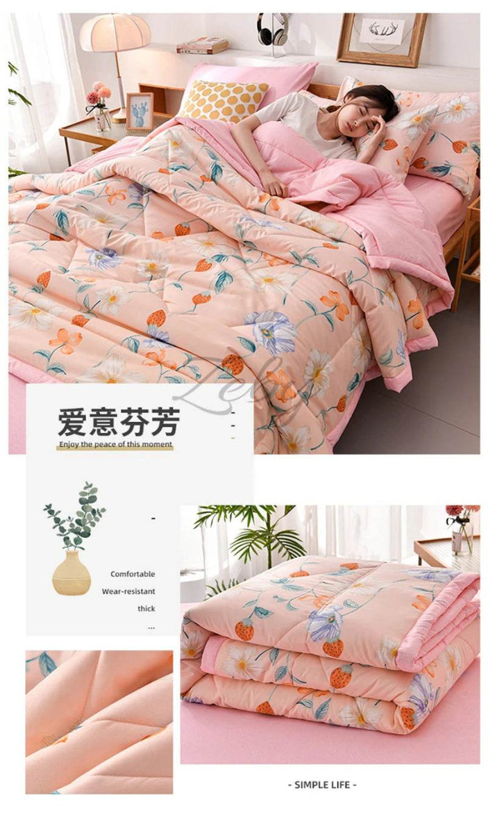 Fashion Skin-friendly Summer Cool Blanket Comfortable Lightweight Air Condition Comforter Machine Washable Quilt for Adults Kid - Sleep Galleria