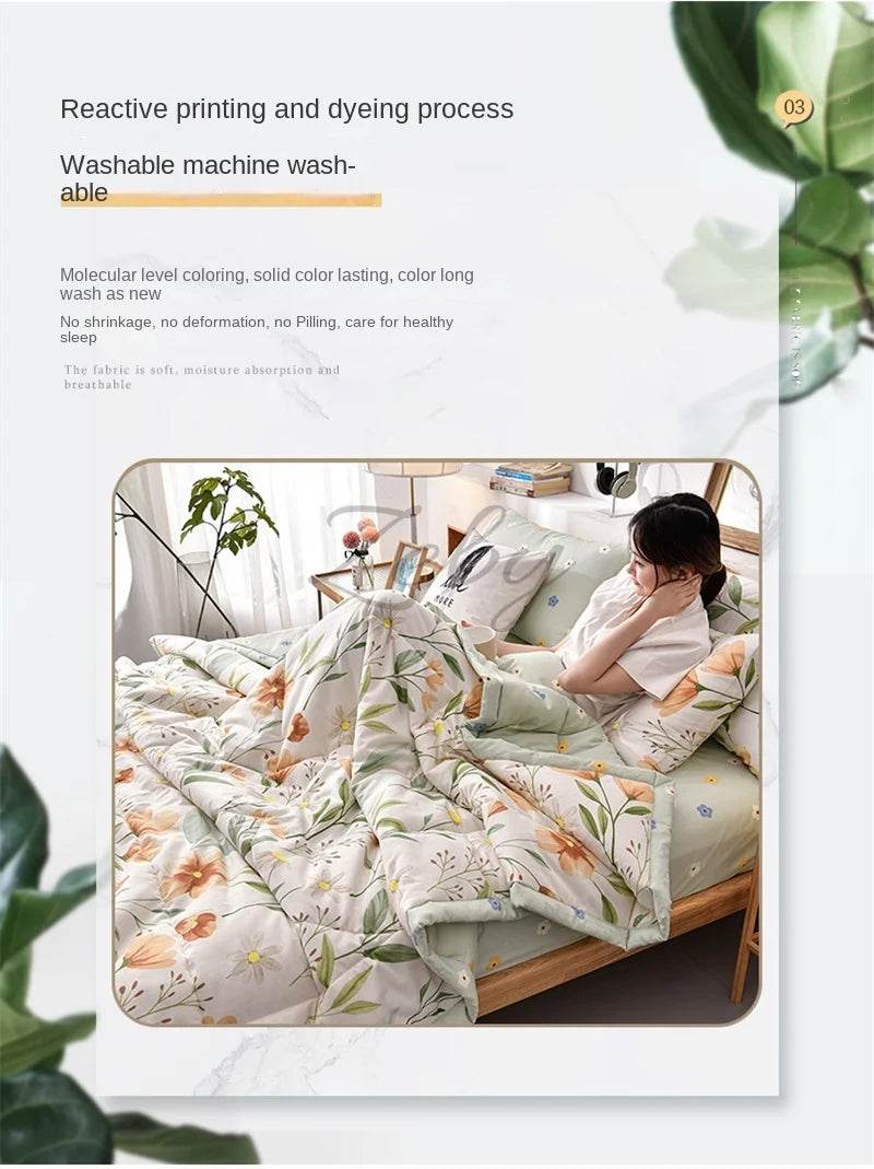 Fashion Skin-friendly Summer Cool Blanket Comfortable Lightweight Air Condition Comforter Machine Washable Quilt for Adults Kid - Sleep Galleria