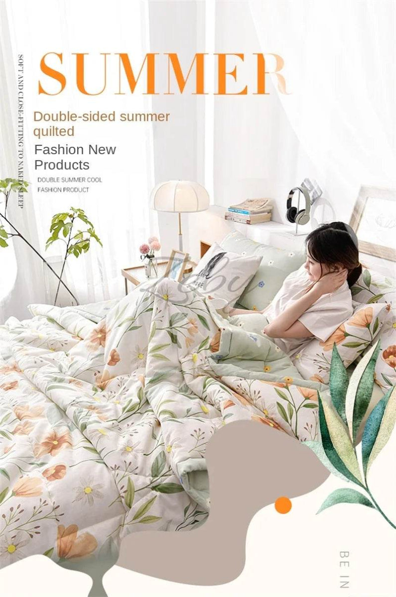 Fashion Skin-friendly Summer Cool Blanket Comfortable Lightweight Air Condition Comforter Machine Washable Quilt for Adults Kid - Sleep Galleria