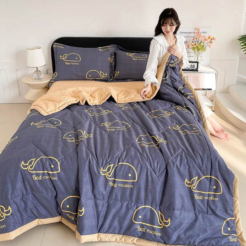 Fashion Skin-friendly Summer Cool Blanket Comfortable Lightweight Air Condition Comforter Machine Washable Quilt for Adults Kid - Sleep Galleria