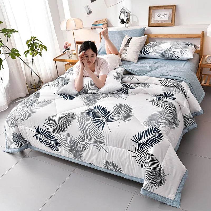 Fashion Skin-friendly Summer Cool Blanket Comfortable Lightweight Air Condition Comforter Machine Washable Quilt for Adults Kid - Sleep Galleria
