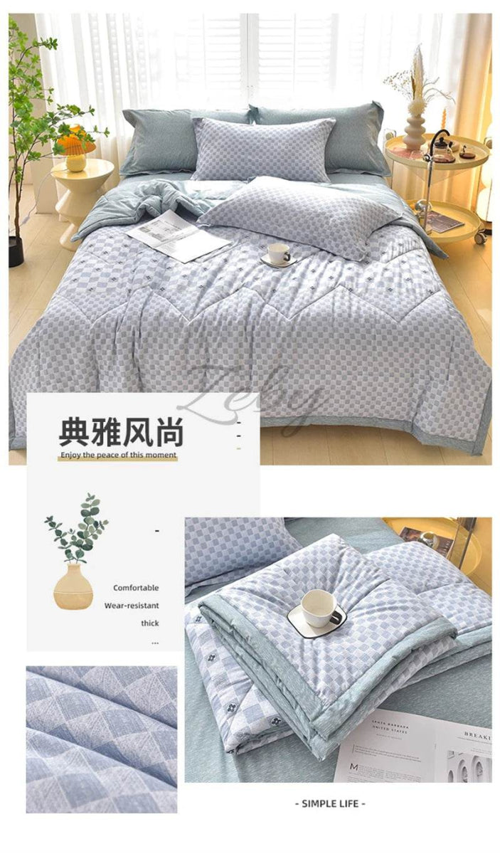 Fashion Skin-friendly Summer Cool Blanket Comfortable Lightweight Air Condition Comforter Machine Washable Quilt for Adults Kid - Sleep Galleria
