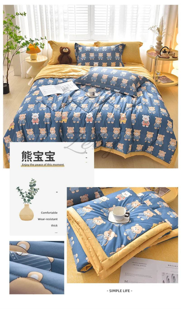 Fashion Skin-friendly Summer Cool Blanket Comfortable Lightweight Air Condition Comforter Machine Washable Quilt for Adults Kid - Sleep Galleria