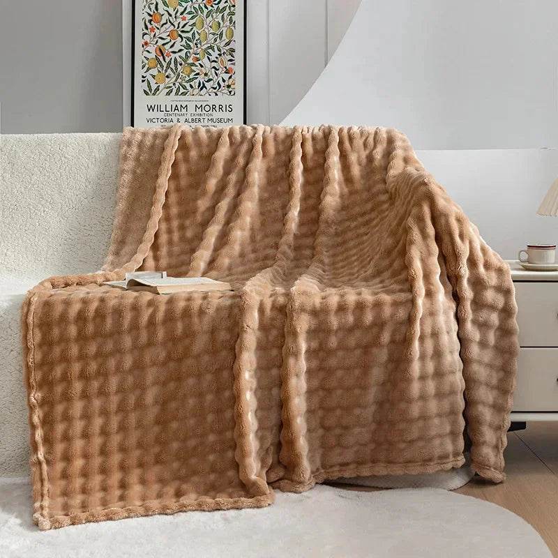 Flannel Fleece Blanket Adult Children Soft Warm Throw Blanket Bed Covers Simple Solid Color Sofa Breathable Bedspreads - Sleep Galleria